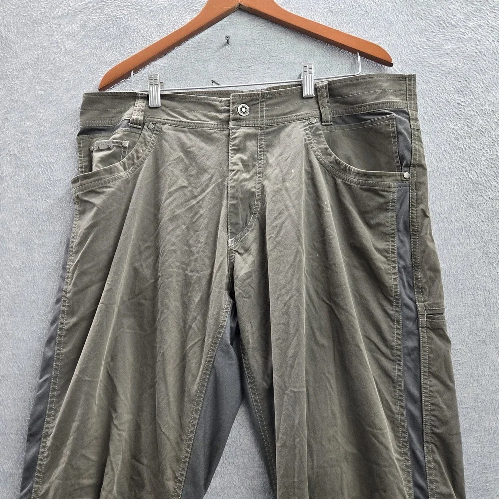 Kuhl Radikl Men Activewear Pants 36X32 Olive Green Chino Outdoor Hiking READ